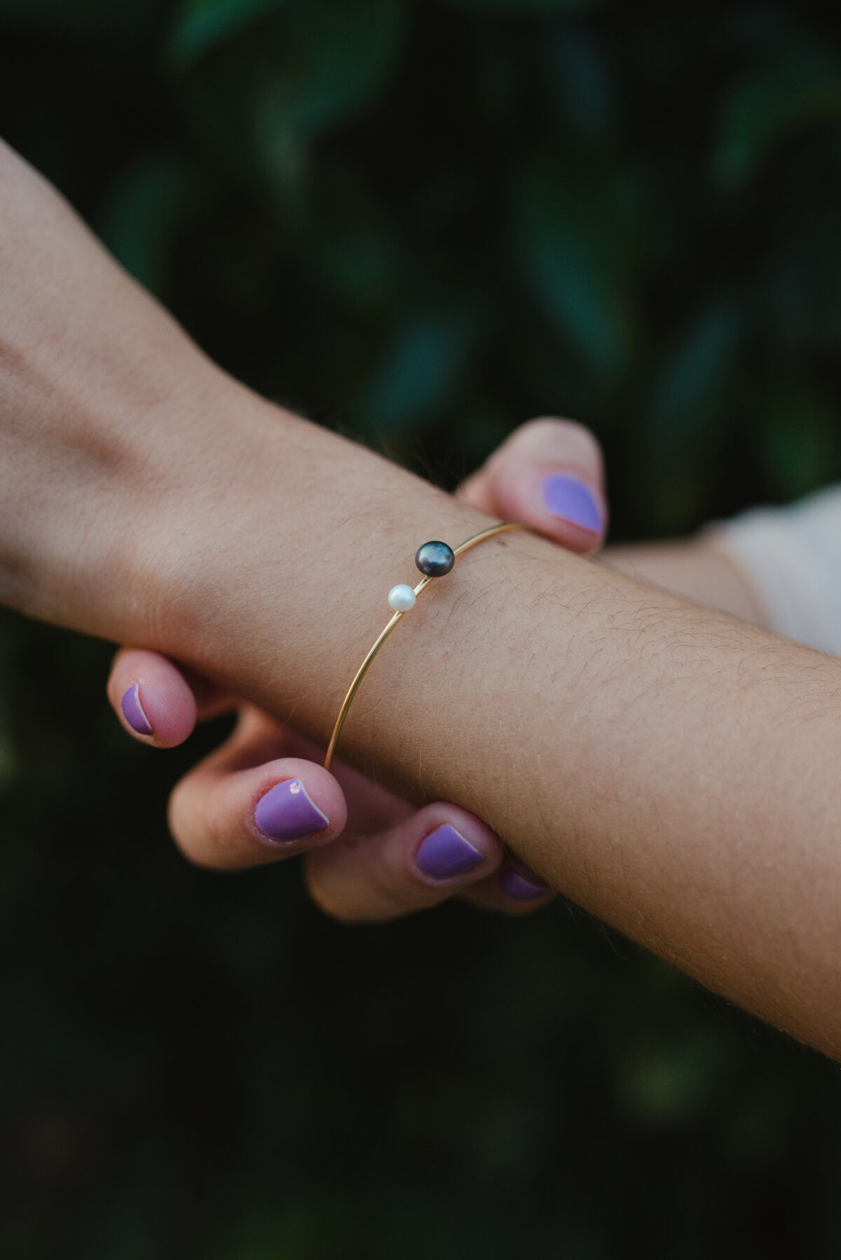 Μαργαριτάρι στο χέρι gold plated bracelet