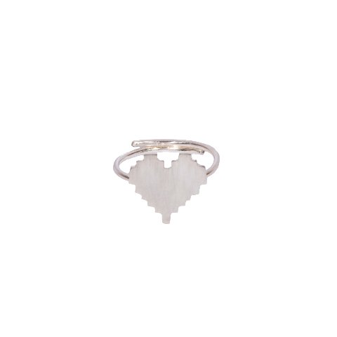 “Καρδιά pixel” ασημένιο δαχτυλίδι “Καρδιά pixel” ασημένιο δαχτυλίδι “Καρδιά pixel” ασημένιο δαχτυλίδι