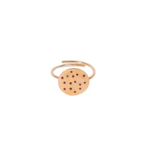 Polka dot II gold plated ring