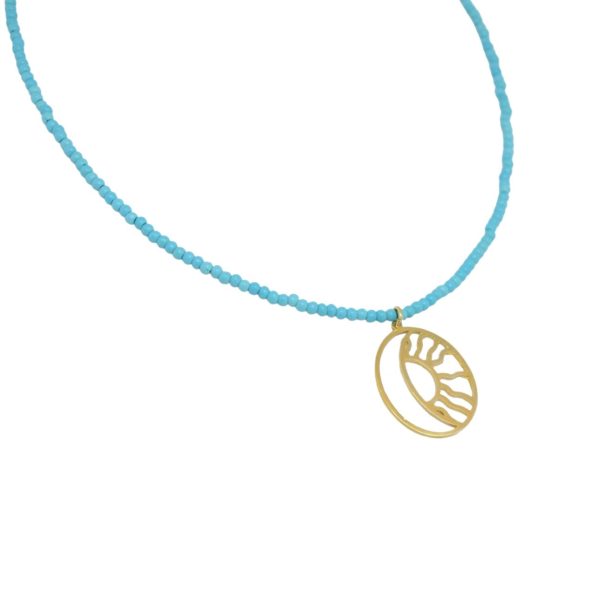 Turquoise Eclipse gold plated necklace Turquoise Eclipse gold plated necklace Turquoise Eclipse gold plated necklace