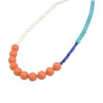 "Joy" κολιέ (πορτοκαλί- μπλέ)