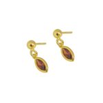 "Sparkle drop" επίχρυσα σκουλαρίκια - Image 2