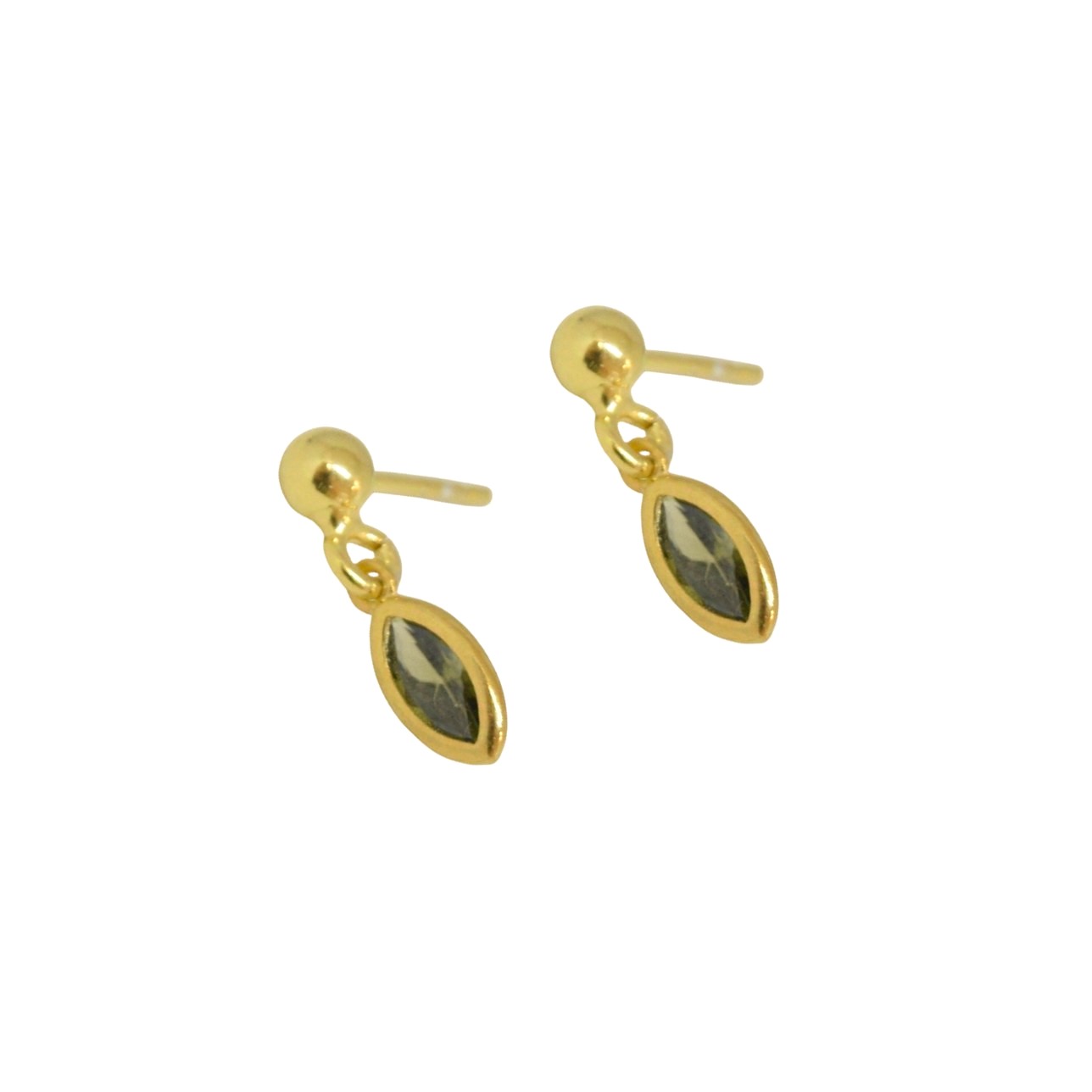 "Sparkle drop" επίχρυσα σκουλαρίκια - Image 1