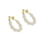 "Classy Pearl hoops" σκουλαρίκια